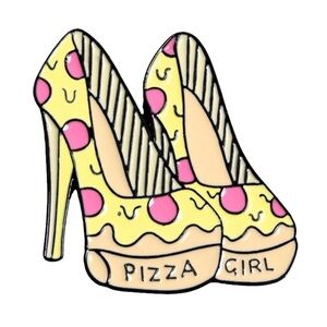 "3/$23" 🆕Cute Pizza Girl High Heels  Pin Brooch